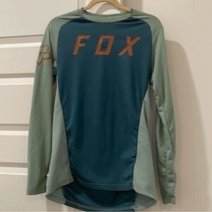 Fox Teal and Orange Long Sleeve Shirt